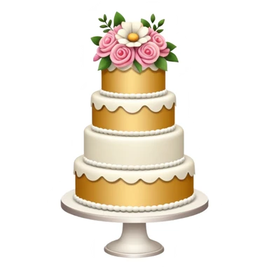 Wedding cake with tiers and flowers sticker
