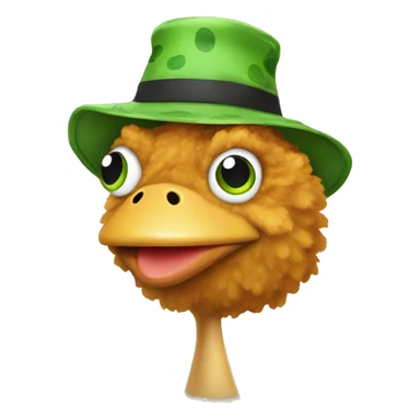 chiken nuggets wearing a frog hat sticker