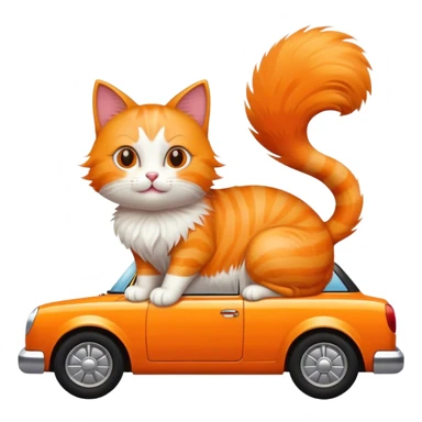 Cat sitting on a car sticker