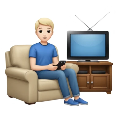 person watching a movie on the TV in their living room sticker