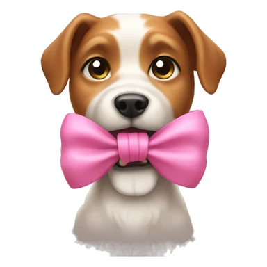 dog barking with pink bow sticker