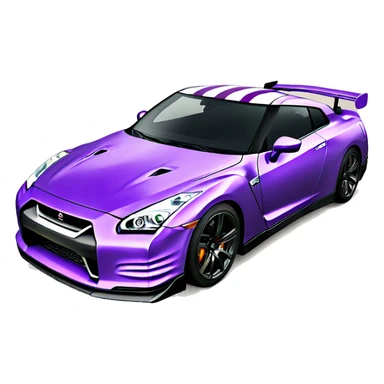 nissan r35 gtr with purple stripes sticker