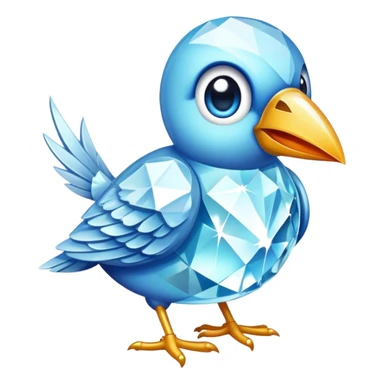 Diamond bird with a diamond as beak sticker