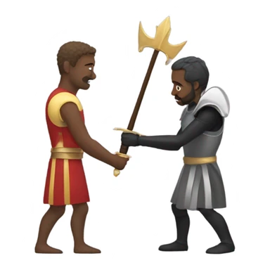 Man knighting another man champion sticker