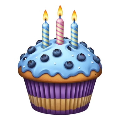 Blueberry Muffin celebrating birthday. Make sure it actually looks like a muffin with candles  sticker