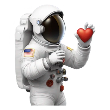 An astronaut making a heart with their hands. sticker