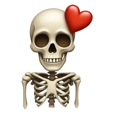 Skeleton with heart  sticker