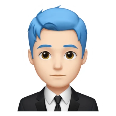 blue hair pastel skinned groom sticker