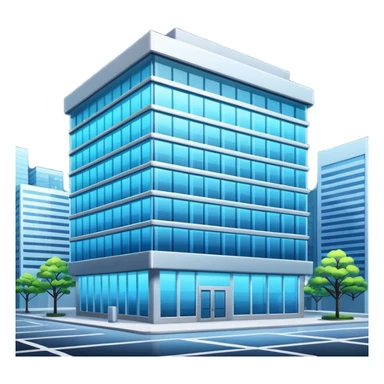 modern office building with neon lights sticker
