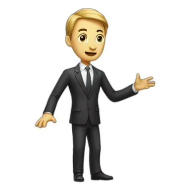man in suit arms in the air summoning something sticker