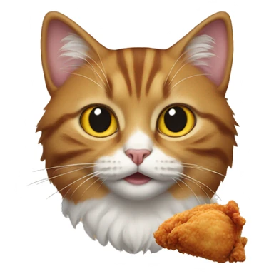 Cat with fried chicken  sticker