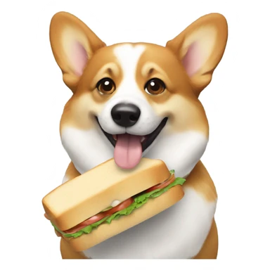 Corgi eating a sandwich sticker