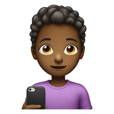 Child look at smartphone sticker