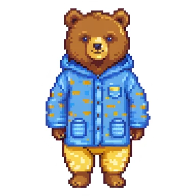 bear in blue pajamas standing sticker