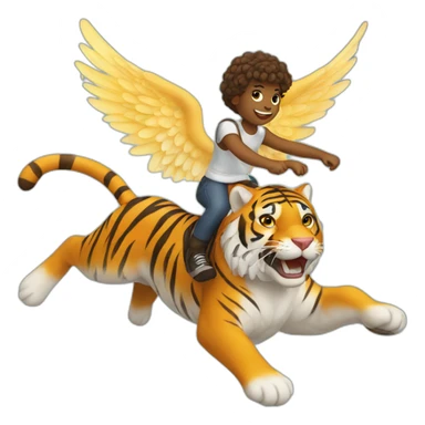Angel riding Tiger sticker