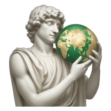 italian statue holding a globus sticker