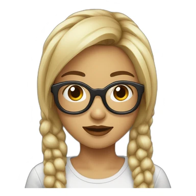 Fille avec lunette et des points noirs sur le visage sticker