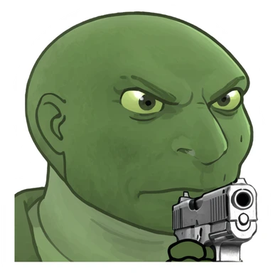 Smiley face with gun to head sticker