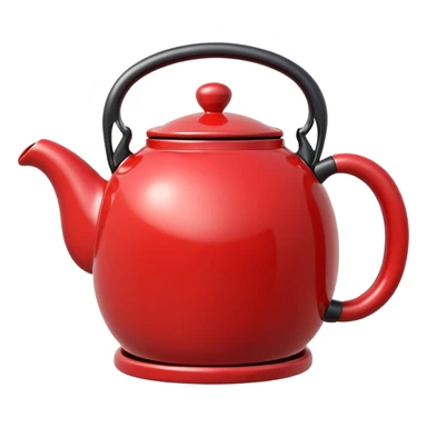 teapot emoji style, similar to dual sword and coffee cup emoji style, moderate red color #c05734 sticker