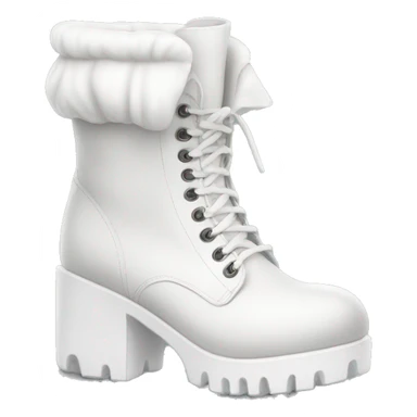 Puffy oversized chunky white boots sticker
