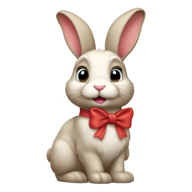 Bunny rabbit with bow sticker