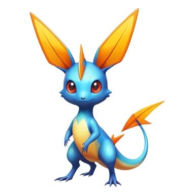 Colorful Shiny Exotic Victini-Salandit-Aurorus-Fakémon-hybrid-creature (full body)  sticker