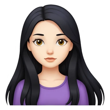 دختر با موهای مشکی بلند sticker