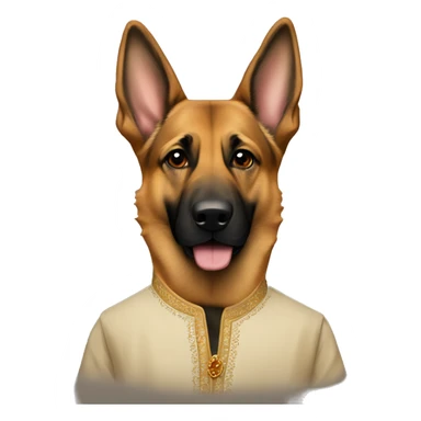 German shephard in kurta sticker