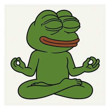 create a pepe doing yoga, white background sticker