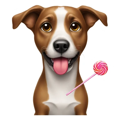 Dog with a lollipop sticker