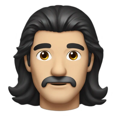 antonio banderas long black hair, head and shoulder sticker