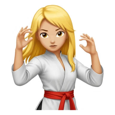 sexy girl with long yellow hair, kung fu sticker