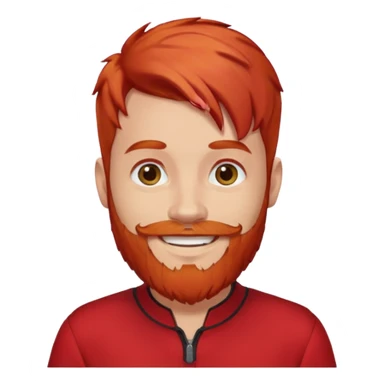 bearded uncrowned king  red outfit red hair sticker