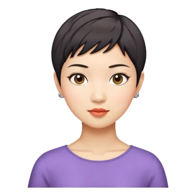 Asian woman model with pixie cut sticker