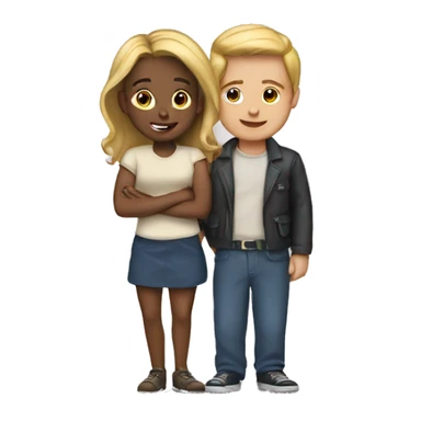 Girl and men sticker