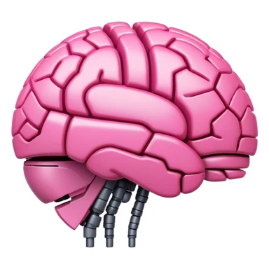 pink robotic brain sticker