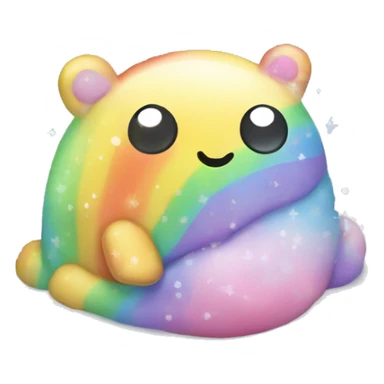Kawaii rainbow pastel bedazzled pillow pet with big butt in an under the sea snow globe  sticker