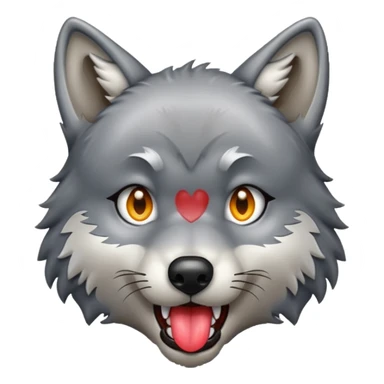 Wolf leckt sticker
