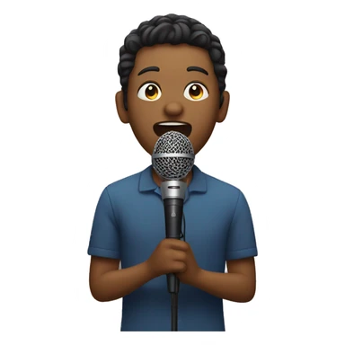 Singing with a microphone  sticker