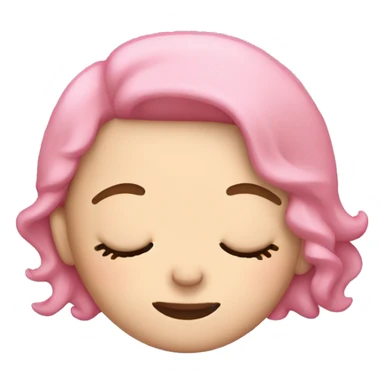 White girl with pink hair sleeping sticker