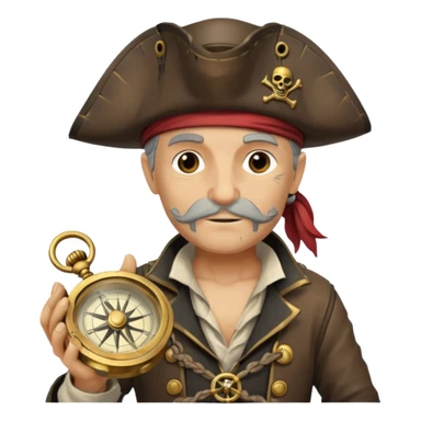Ancient  Pirate with compass sticker
