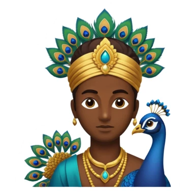 Murugan with vel and peocock at back sticker