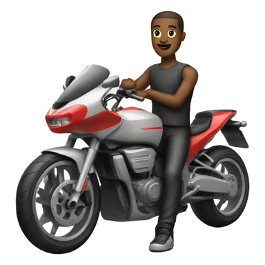 man with sports bike sticker