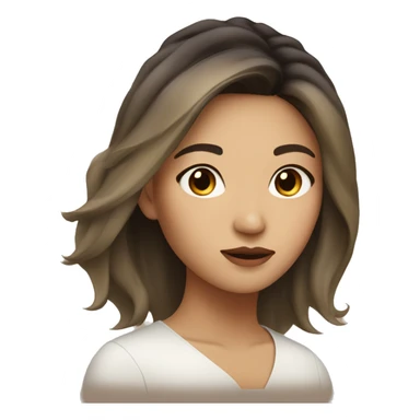 asian woman with balayage hair with hazel eyes sticker