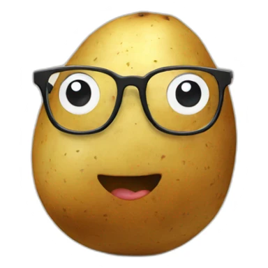 Potato with glasses sticker