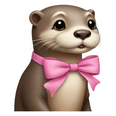 Otter with pink bow sticker