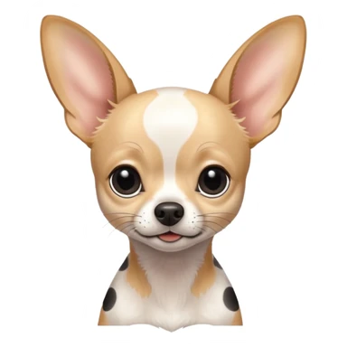 Chihuahua blanco con machas negras. Super delagado y con grandes orejas  sticker