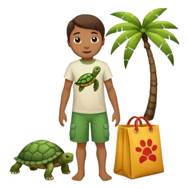 Haz una tortuga bonita, con ropa como si estuviera haciendo voluntariado, que Rea presente la limpieza de playas y el de refugio de animal sticker