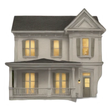 house facade, behind forrest sticker
