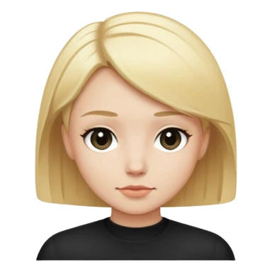 Persona con pelo rubio corto con ropa negra sticker